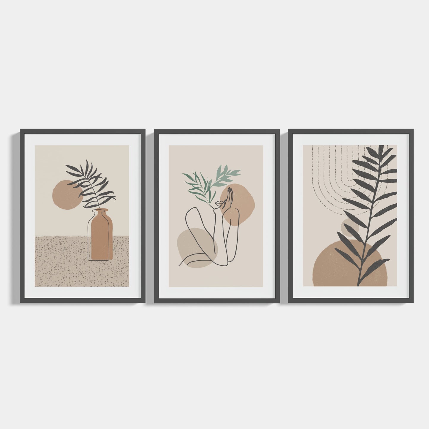 Zostava 3 plagátov Minimal Beige II.