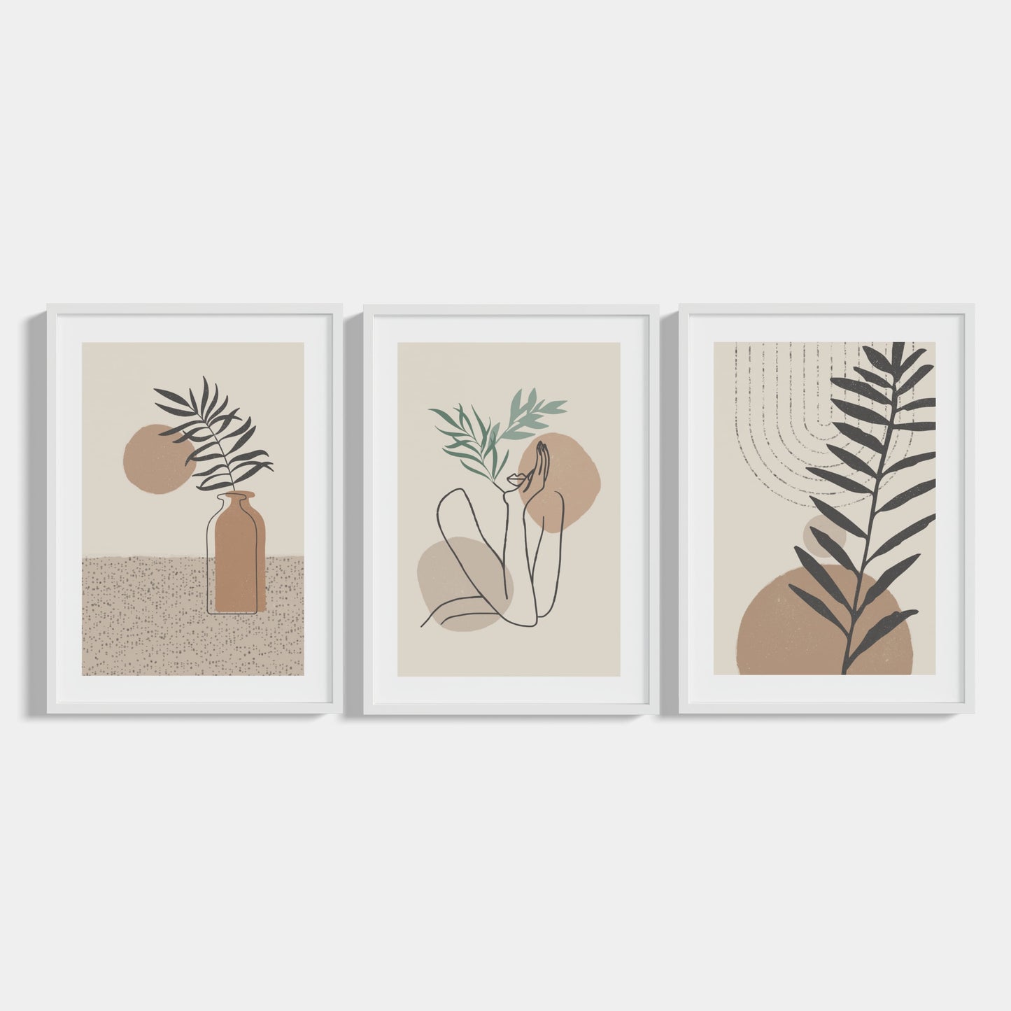 Zostava 3 plagátov Minimal Beige II.