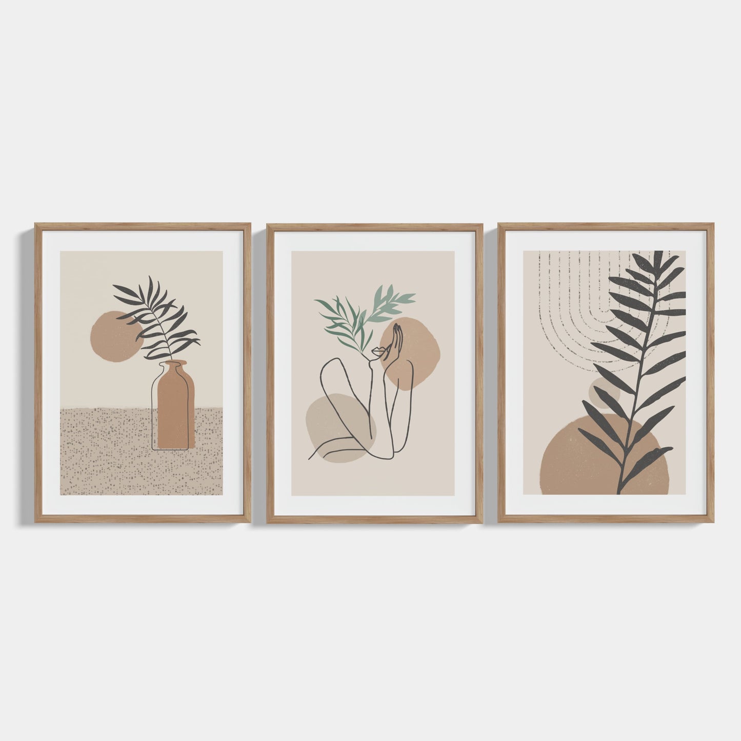 Zostava 3 plagátov Minimal Beige II.