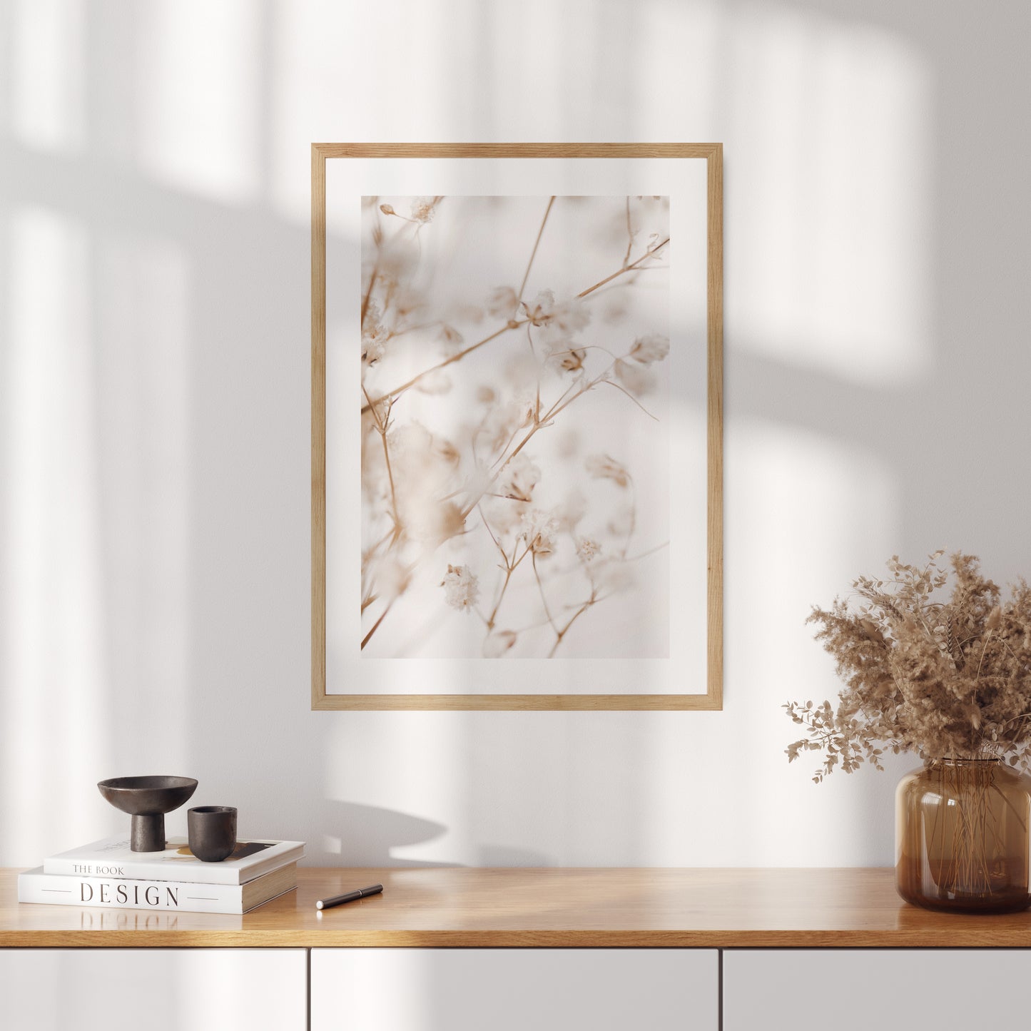 Boho plakát s fotografií něžné gypsomilky