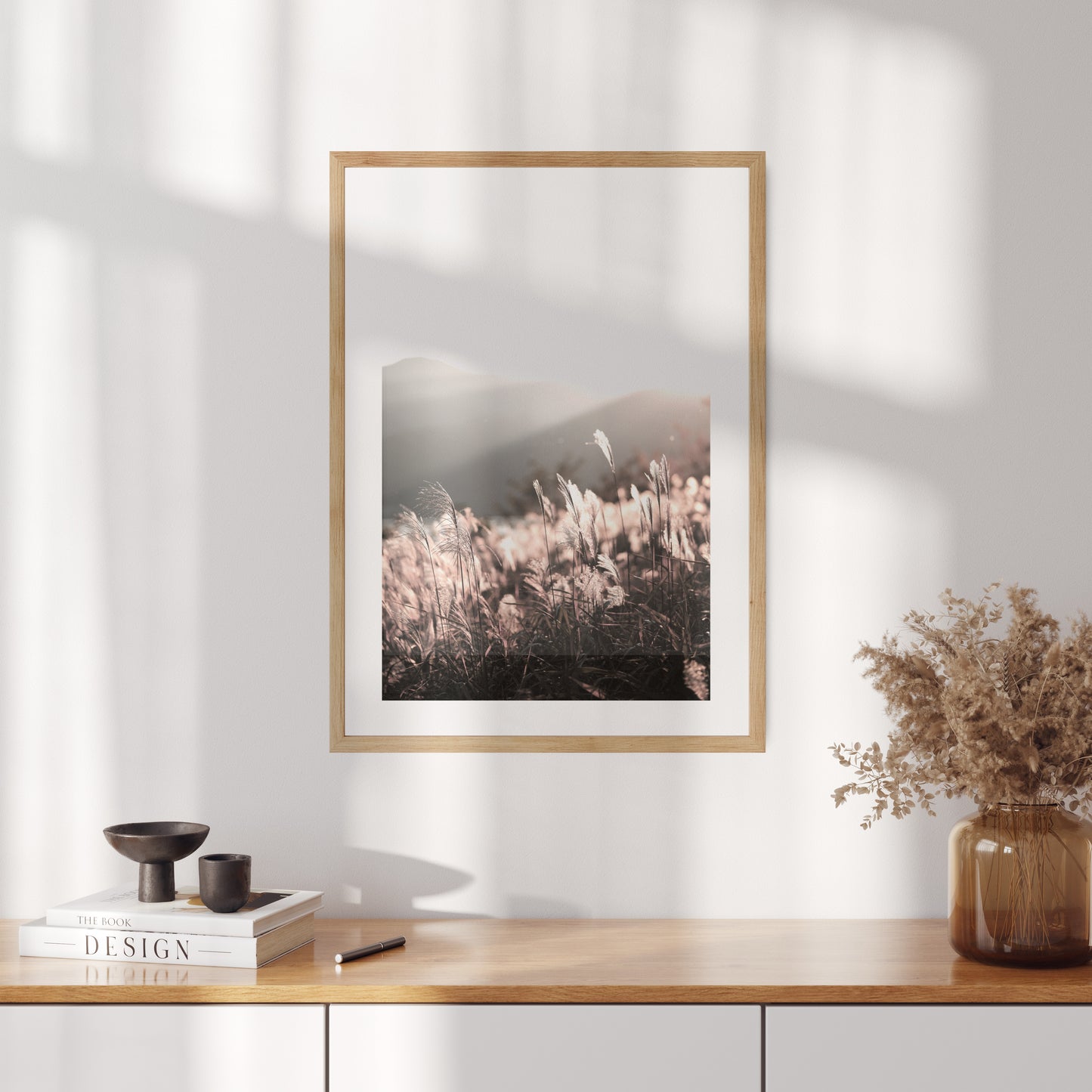 Boho plakát s fotografií západu slunce v přírodě
