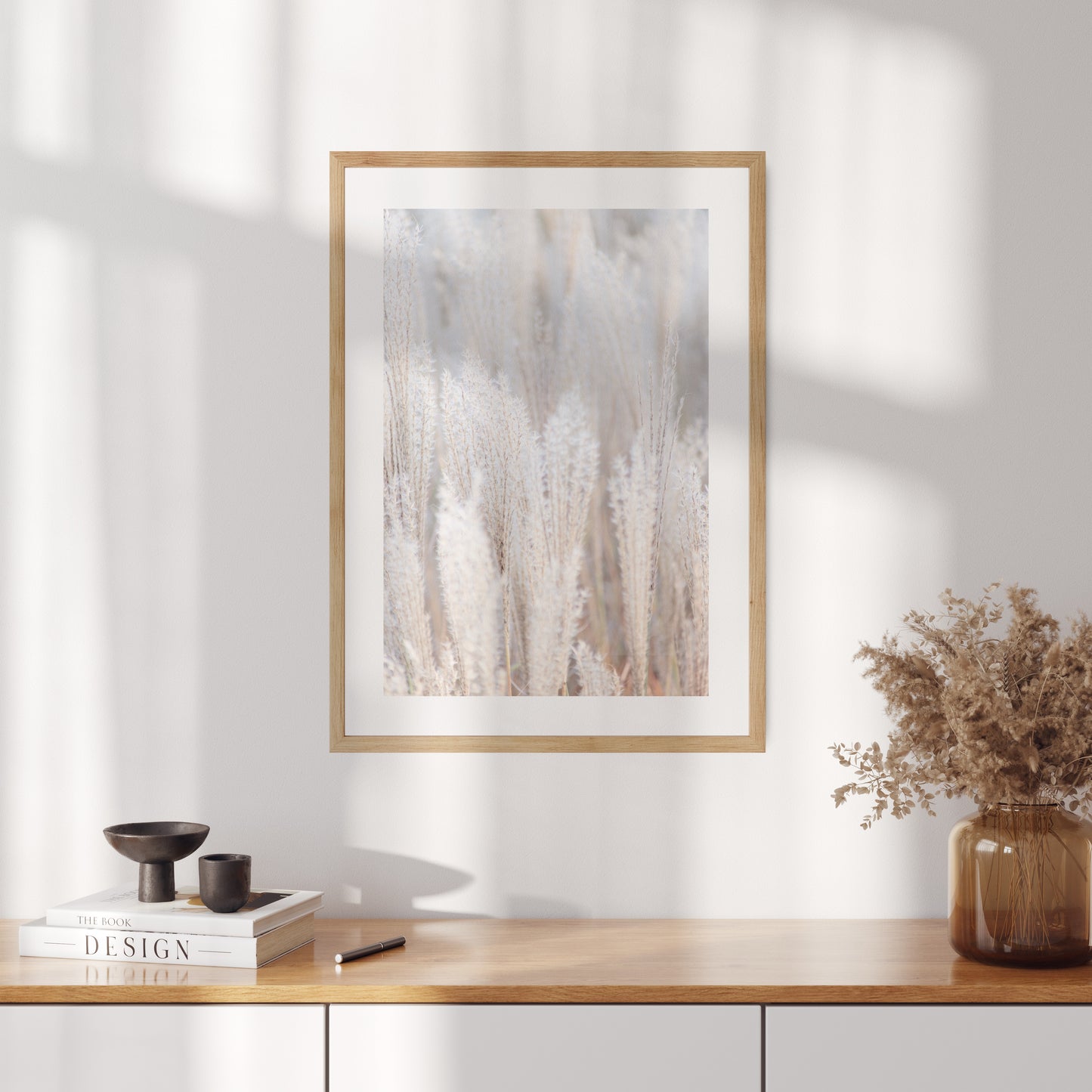 Boho plakát s fotografií suché trávy