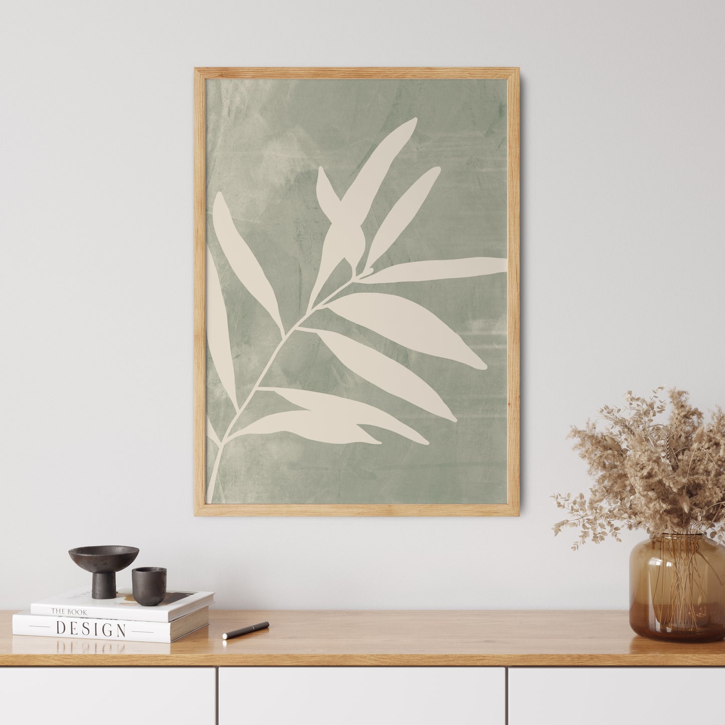 Boho Plakát s grafikou větvičky olivovníku