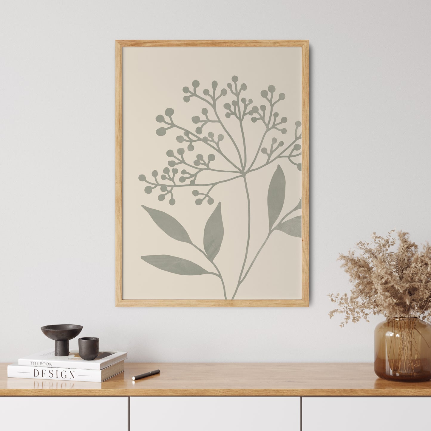 Boho Plakát s grafikou byliny