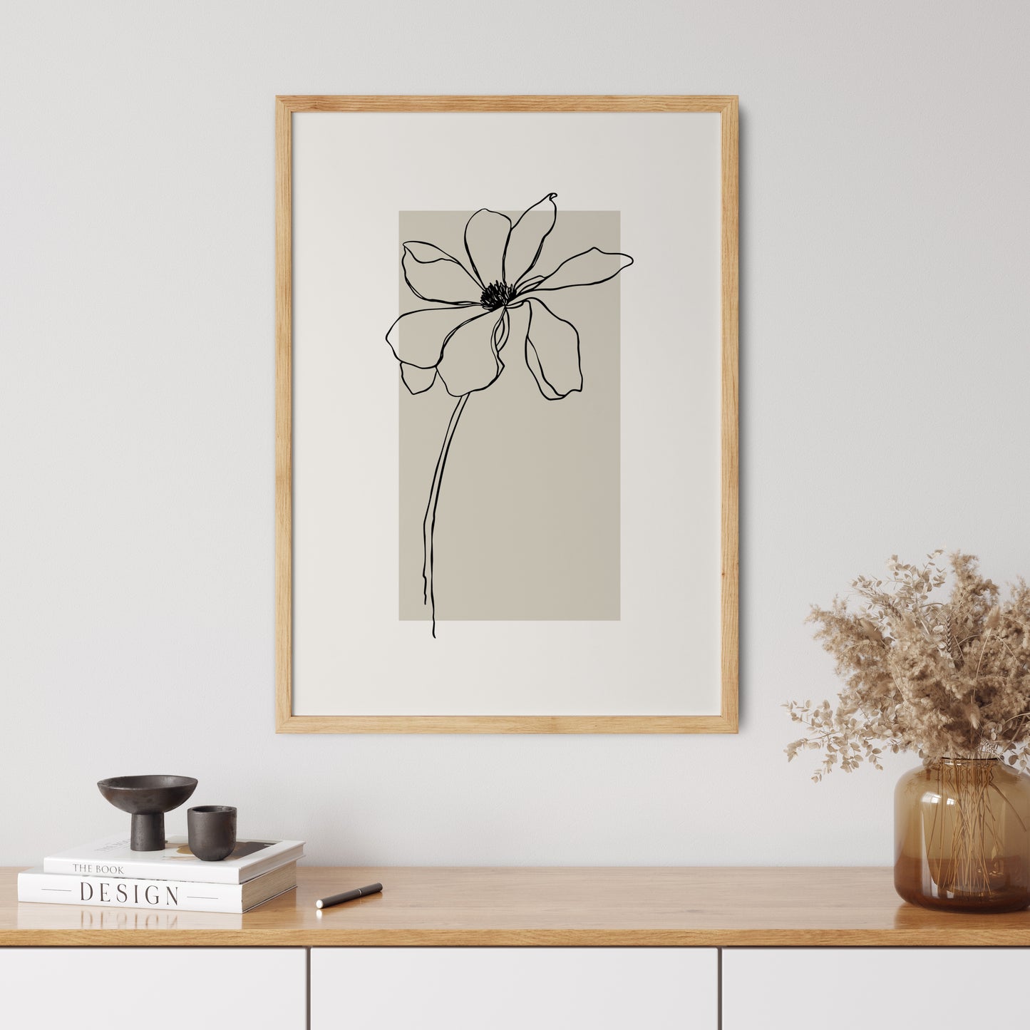 Boho Plakát s grafikou květu