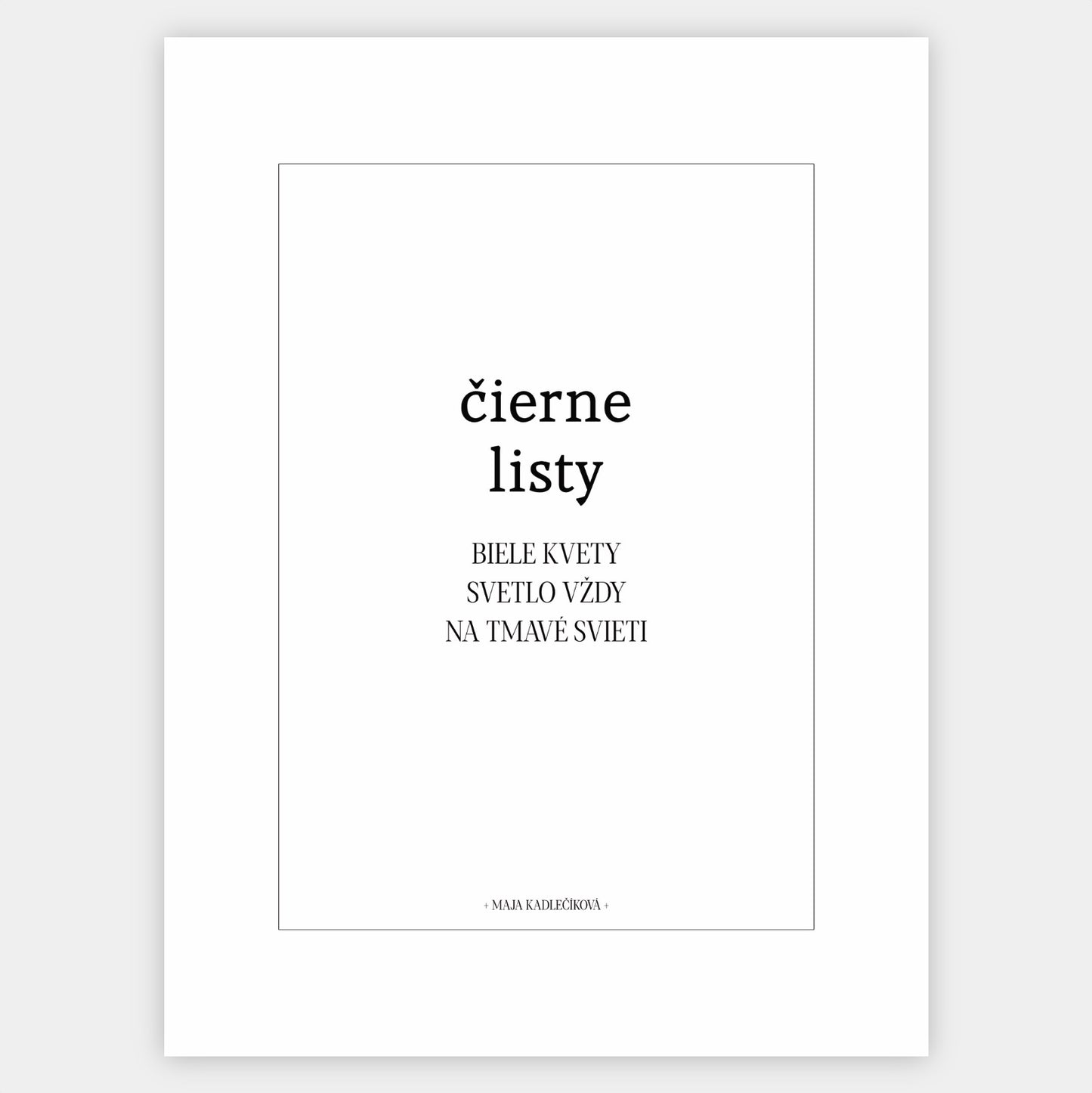 Plakát Černé listy + text