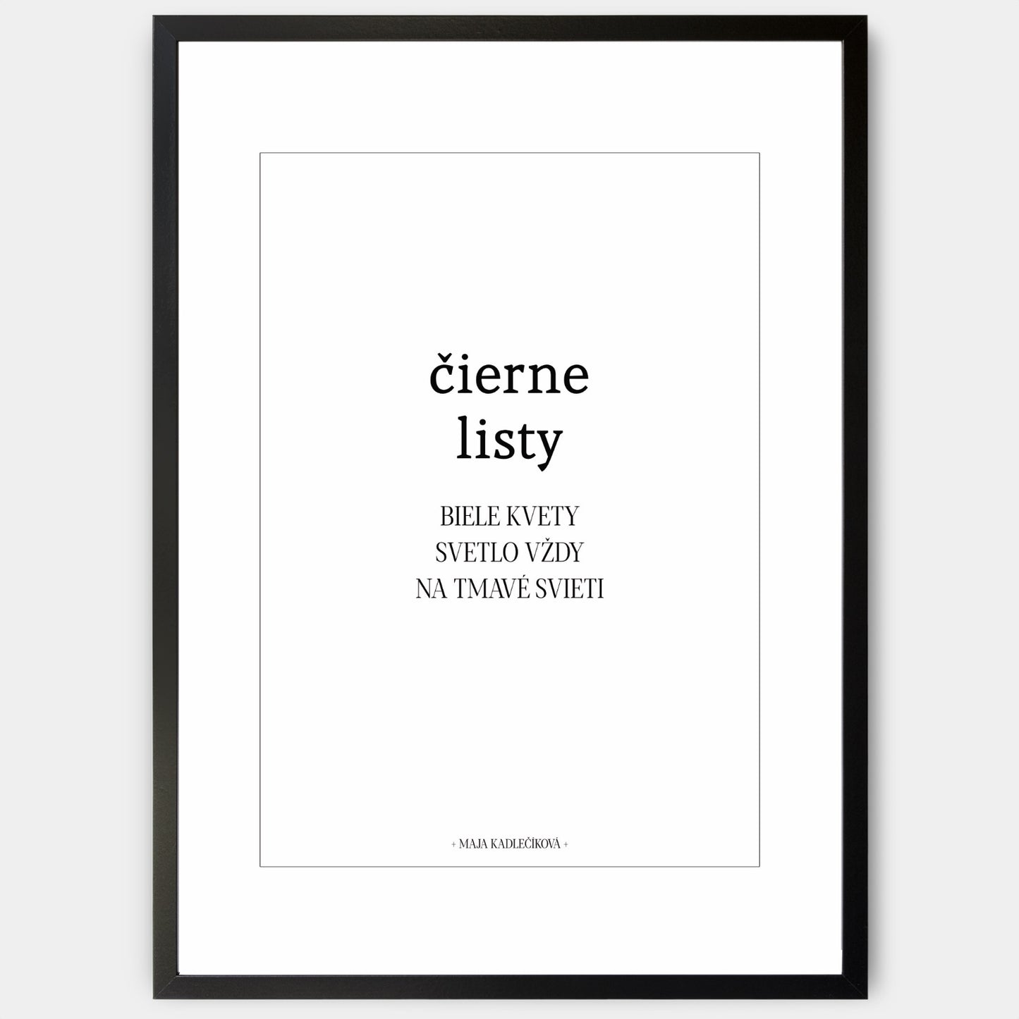 Plakát Černé listy + text
