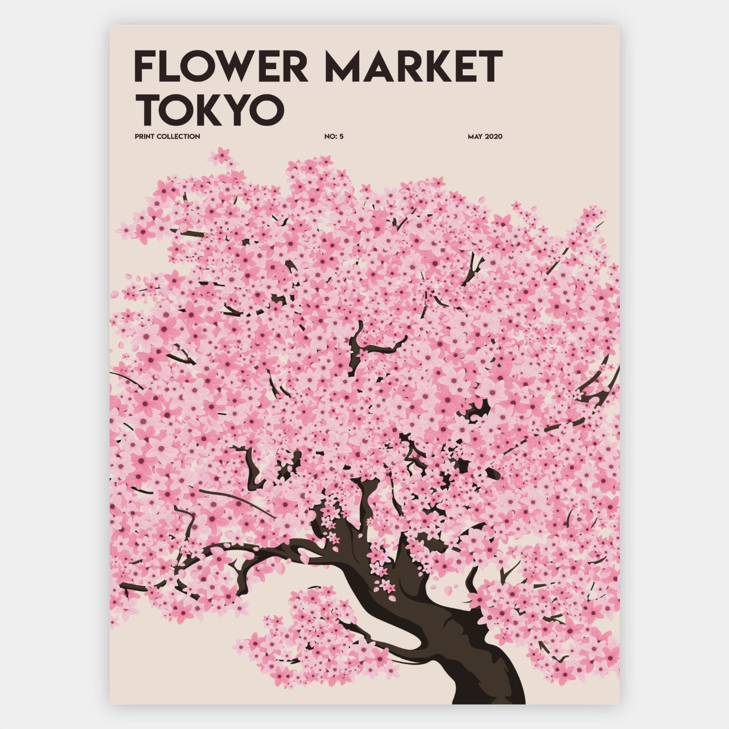 Plakát Flower Market Sakura Tree