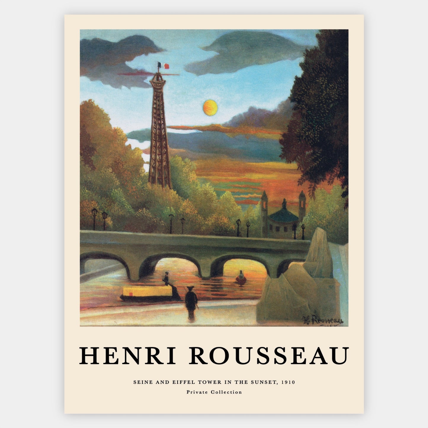 Poster Seine and Eiffel Tower in the Sunset | Henri Rousseau