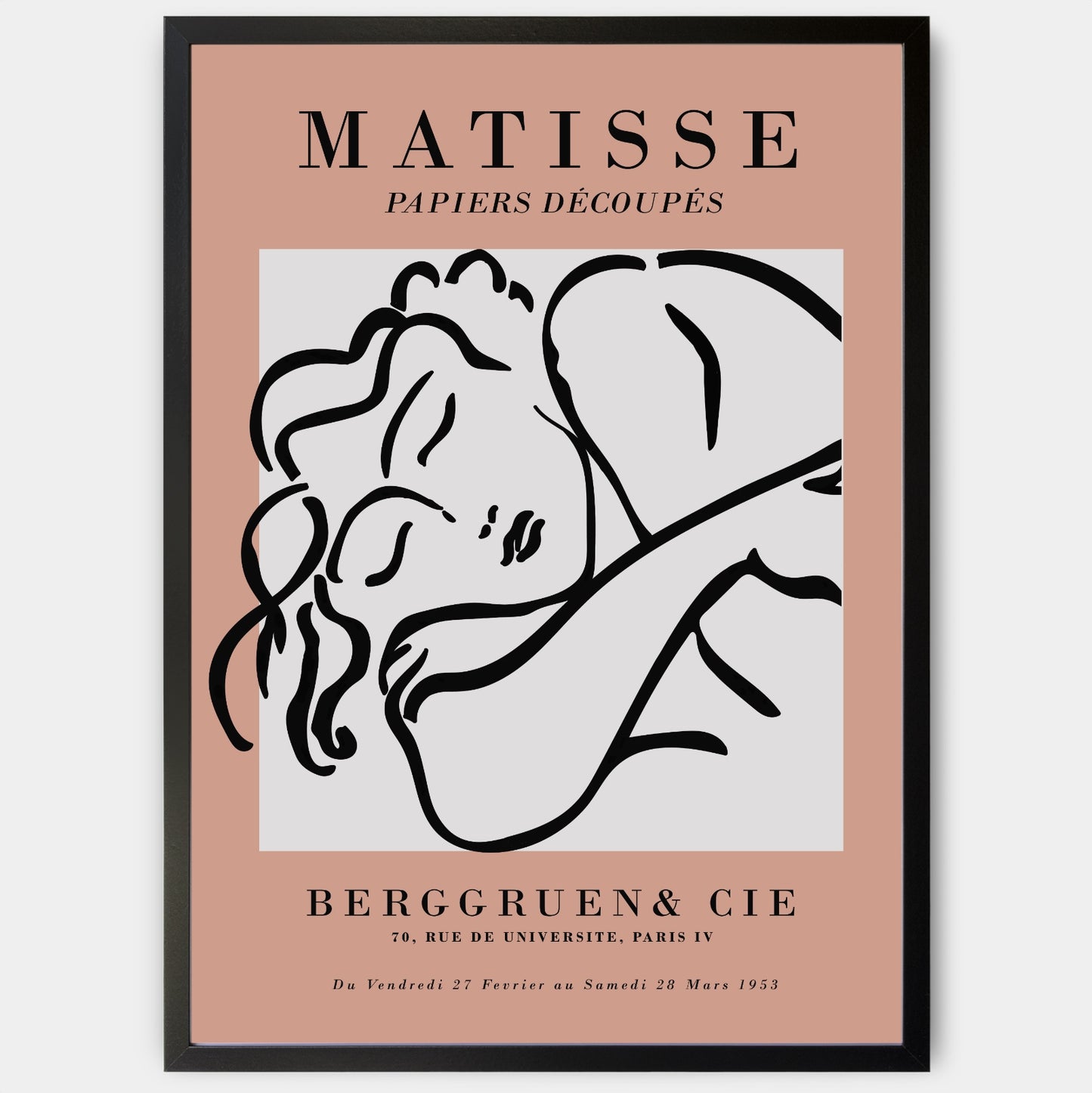 Sleeping Woman Sketch Beige Poster | Henri Matisse