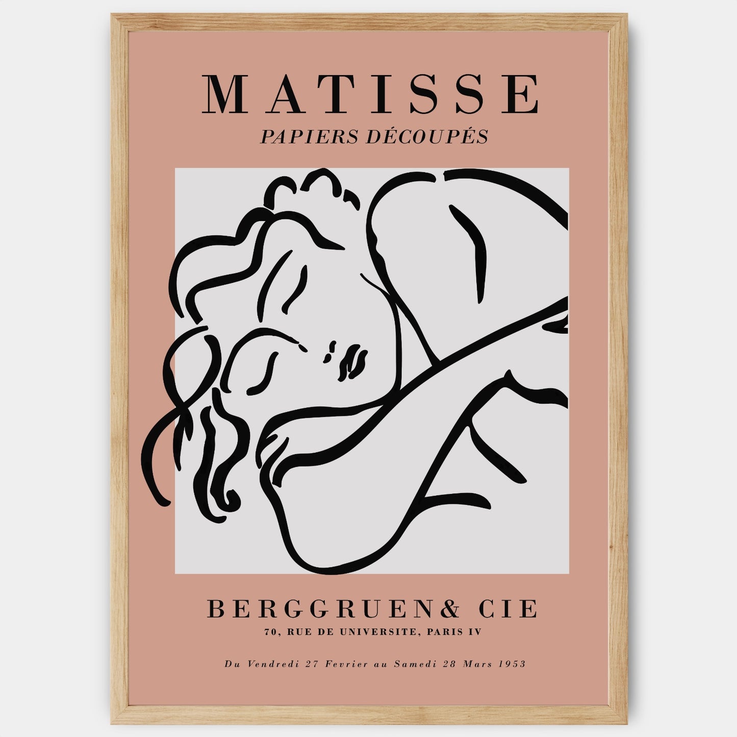 Sleeping Woman Sketch Beige Poster | Henri Matisse
