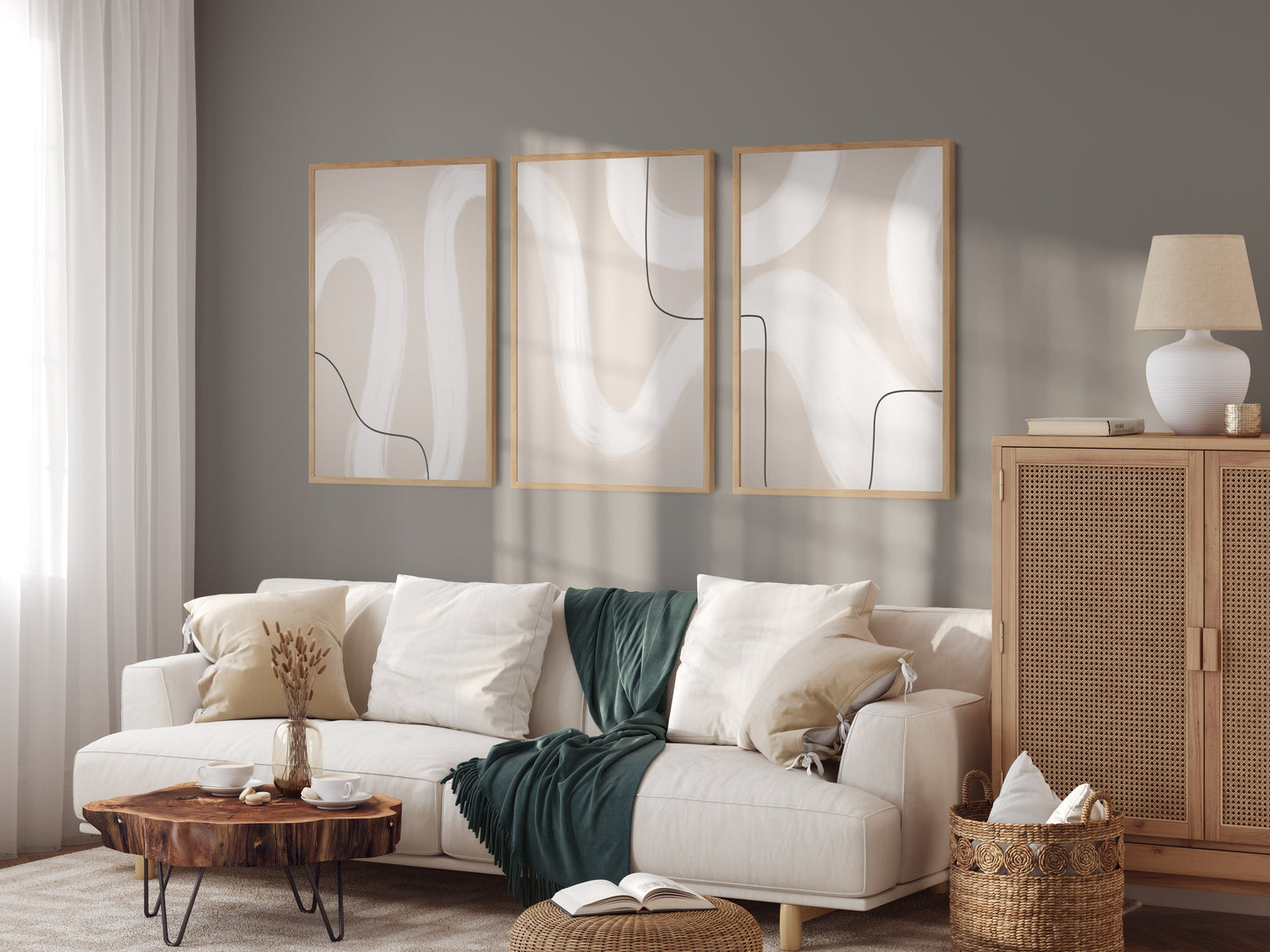 Boho plakát "tahy štětcem" No. 3
