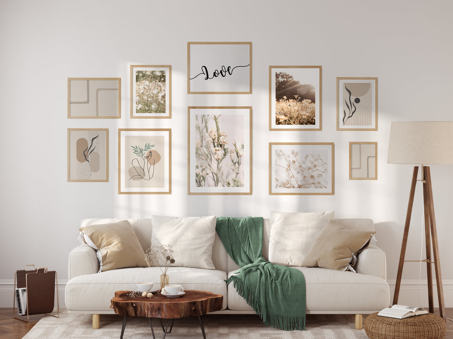 Boho plakát s fotografií něžné gypsomilky