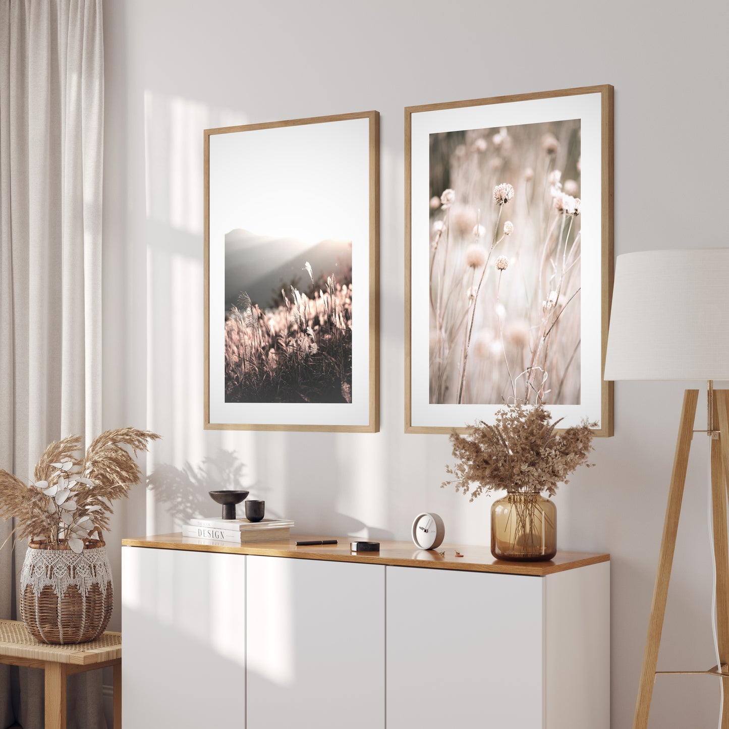 Boho plakát s fotografií podzimní louky