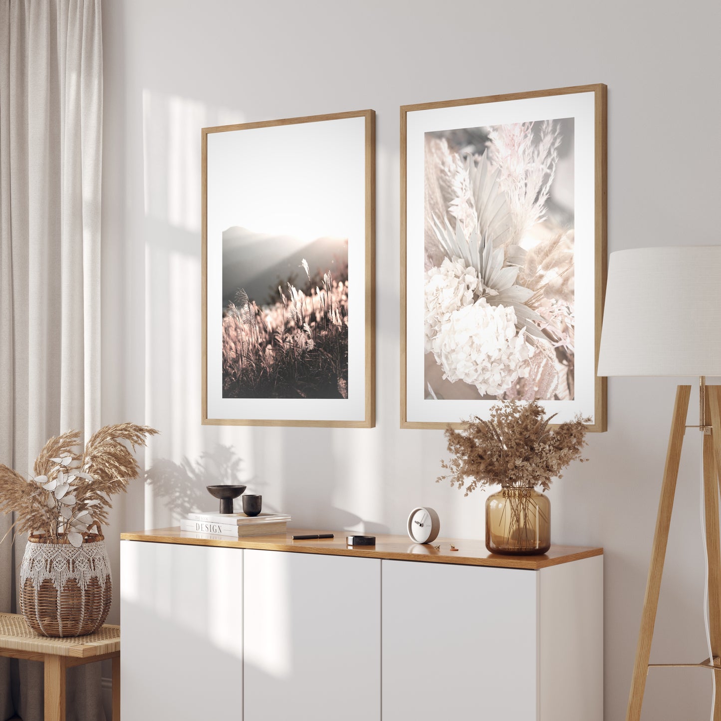 Boho plakát s fotografií kytice