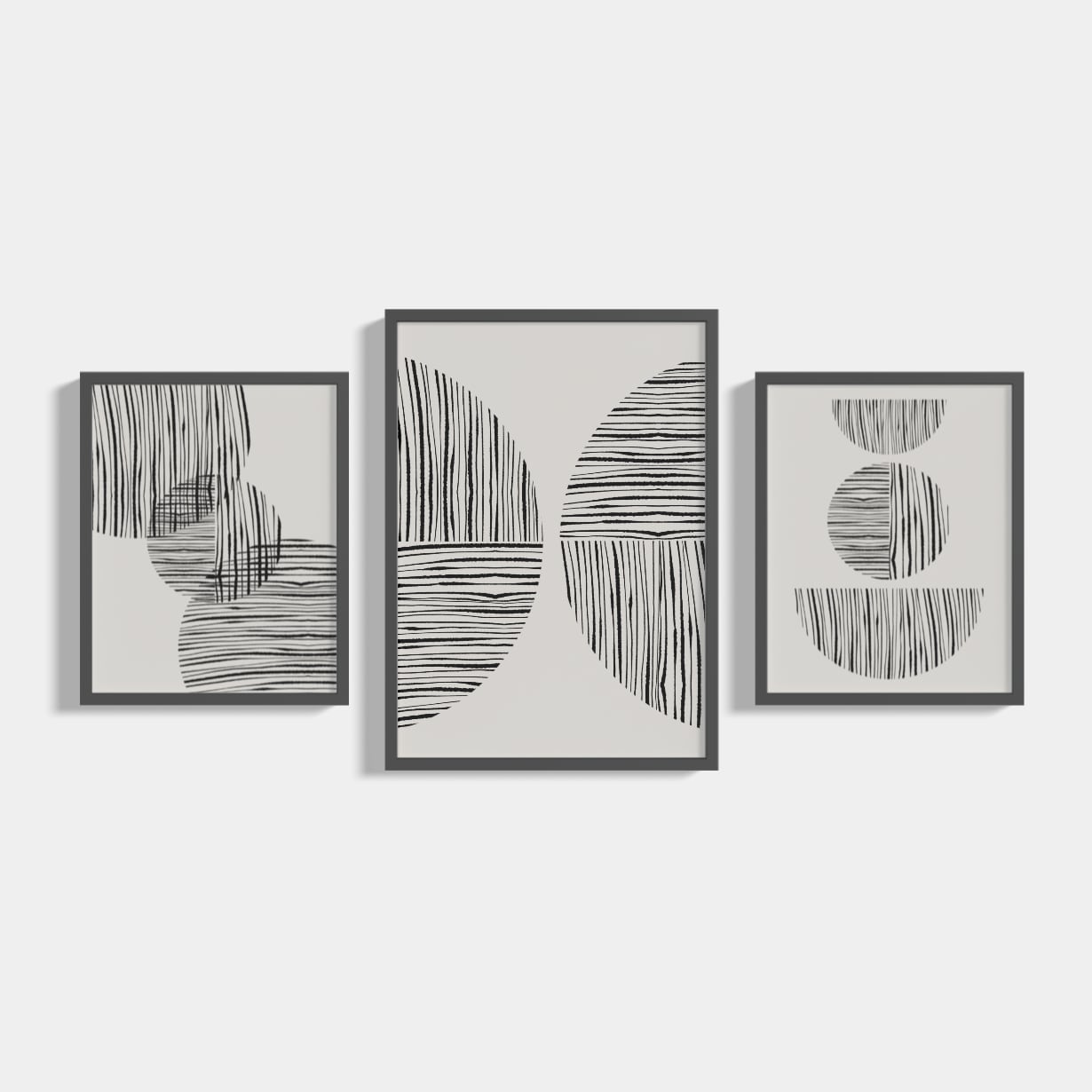 Set of 3 Fabric circles posters