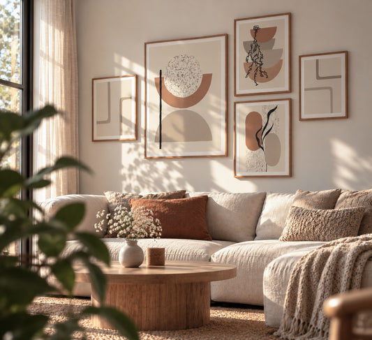 Set of 5 Minimal Beige posters