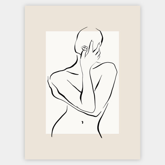 Boho poster with graphic of a silhouette of a naked woman