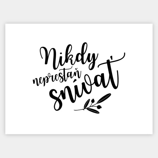 Plakát Nepřestávej snít