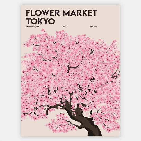 Plakát Flower Market Sakura Tree