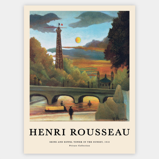 Poster Seine and Eiffel Tower in the Sunset | Henri Rousseau
