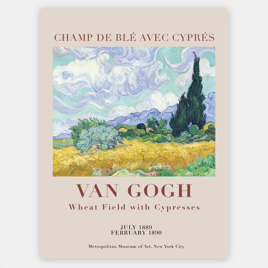 Plakát Wheat Field with Cypresses | Vincent Van Gogh
