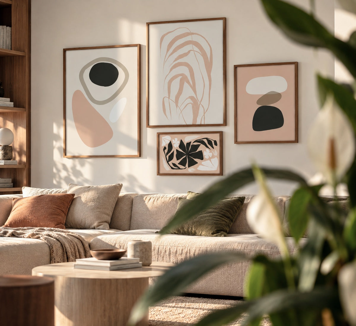 Set of 4 posters Black&amp;Beige