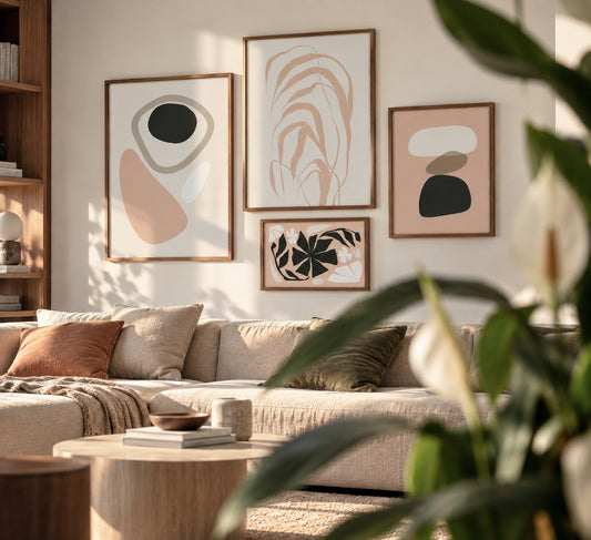 Set of 4 posters Black&amp;Beige