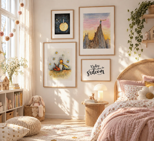 Set of 4 posters The Little Prince Heart