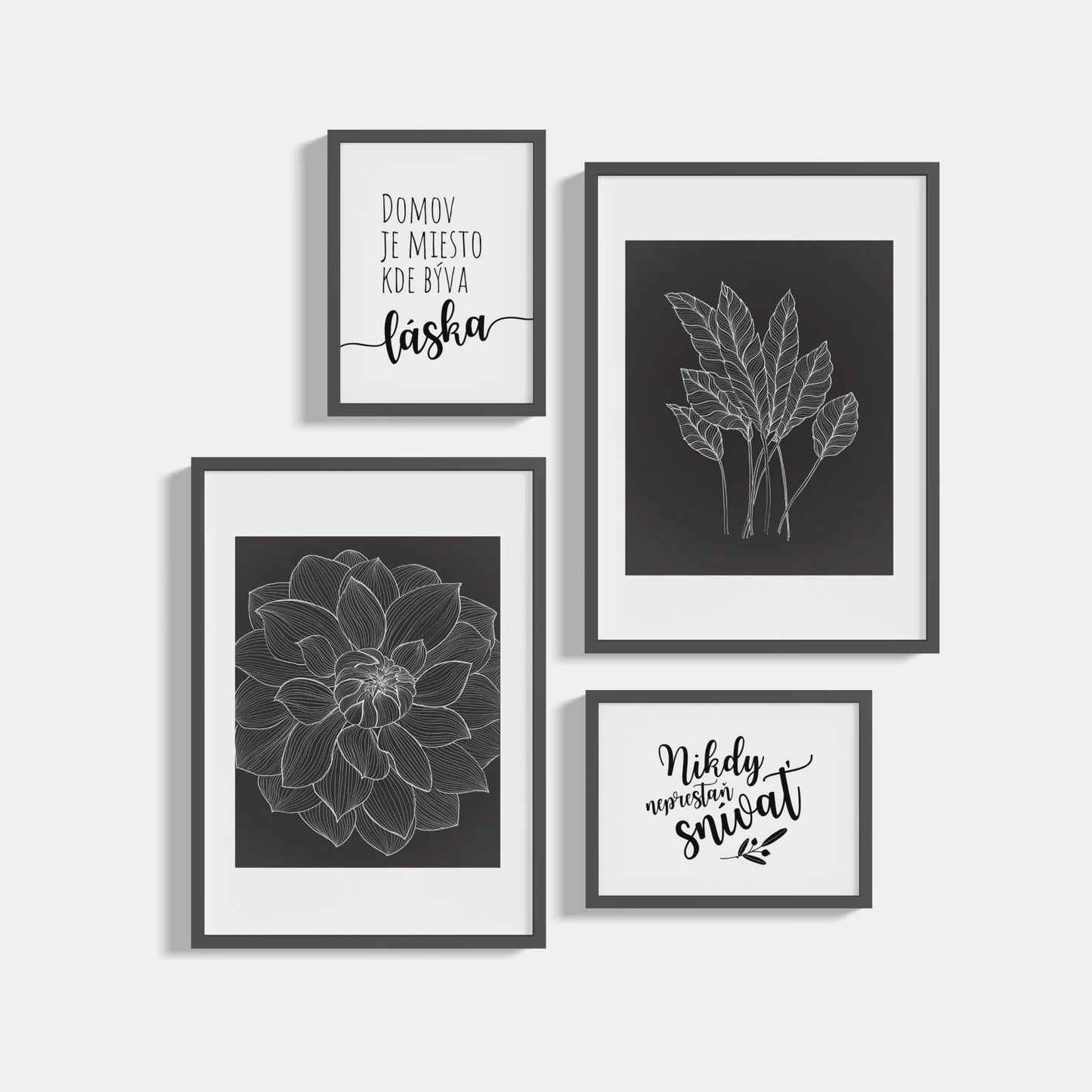 Set of 4 posters Black &amp; White