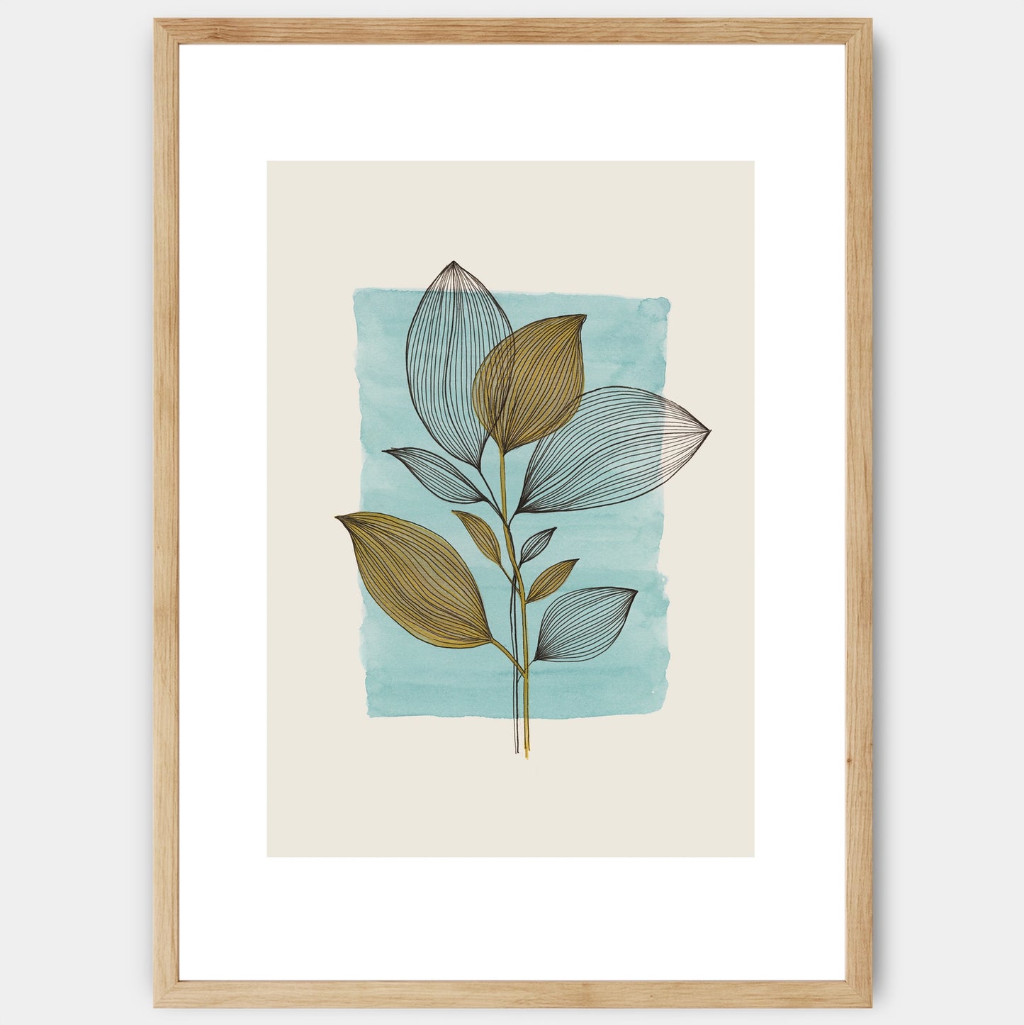 Plakát Leaves in Blue